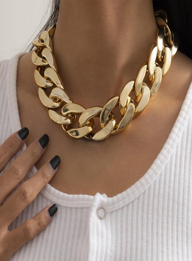 JAVARNV Chunky Chain Necklace Earrings Set Gold Jewelry Set Punk Cuban Link Choker Necklaces Earrings Trendy Jewelry Gifts - Image 3
